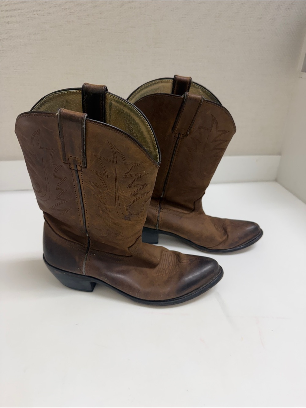 Durango Brown Leather Western Heeled Boots